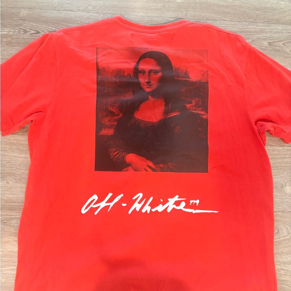 Off-White Red Mona Lisa Graphic Tee